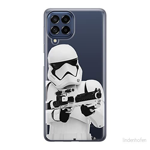 ERT GROUP mobiltelefonfodral för Samsung M53 5G originalt och officiellt licensierat Star Wars mönster Stormtrooper 007 optimalt anpassad till formen på mobiltelefonen, gedeeltelijk transparant 5905511395346