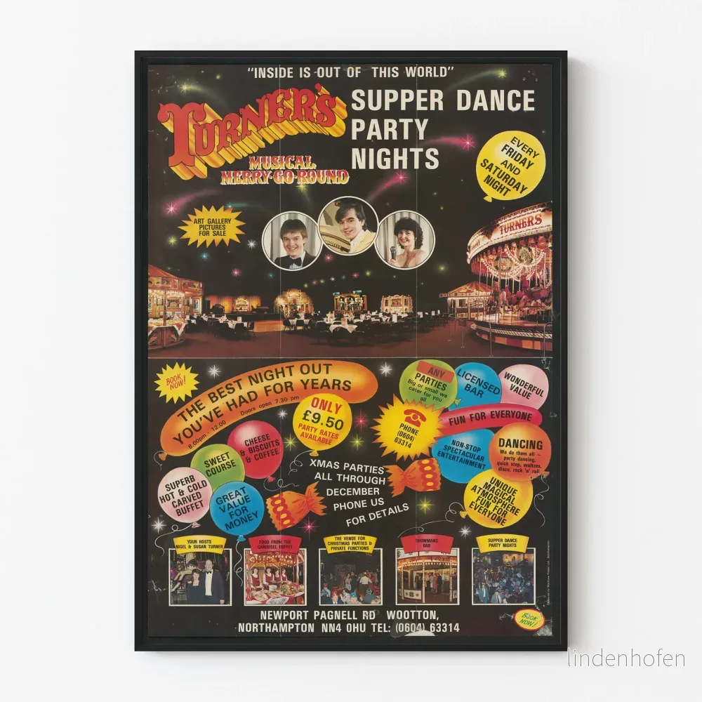 Vintageposter av Turners Supper Dance Party Nights