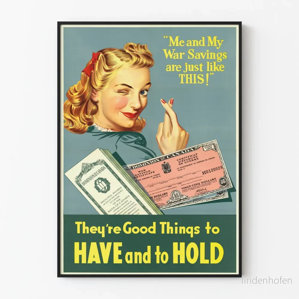 Vintage kanadisk krigsbesparingsposter