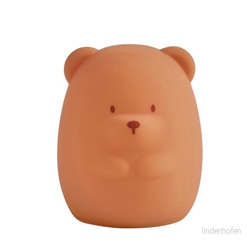 Nattou LED nattlampa björn av silikon, 2 ljusstyrkenivåer, BPA fri, 12 cm, vegan, silicon, brun 5414673876643