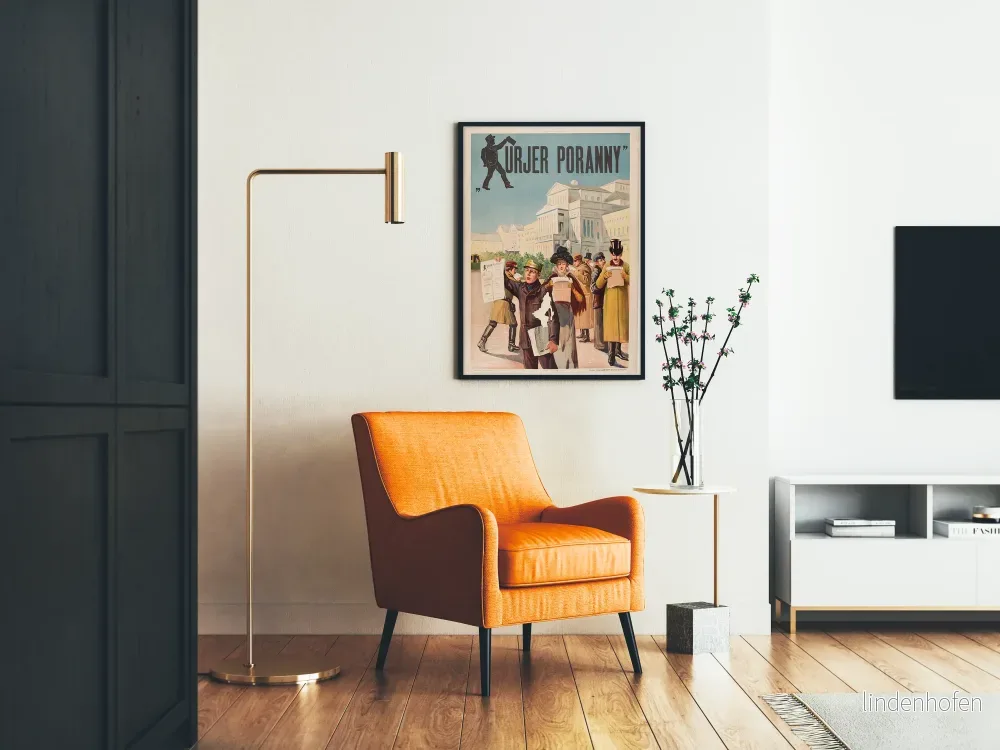 Vintageaffisch Kurjer Poranny - Illustrerad väggdekoration av den polska tidningen - Bild 2