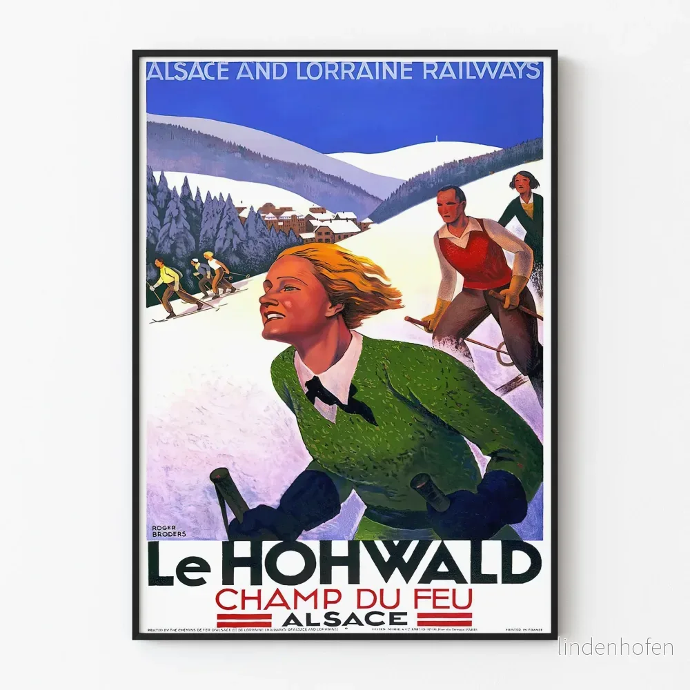 La Hohwalds skidstation i Alsace | Konsttryck av äldre Poster