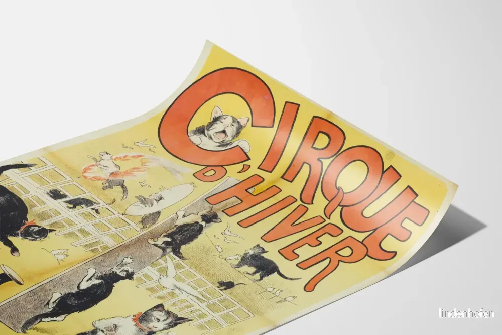 Cirque d'Hiver poster med illustration av katter och akrobater - Bild 3