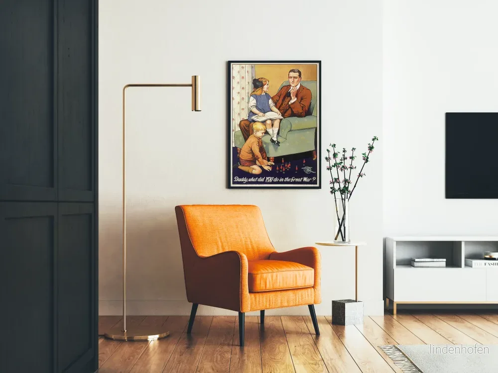 Vintageposter 'Daddy, vad gjorde DU i Stora kriget?' Historisk väggdekoration - Bild 2
