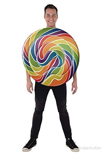 Dress Up America Lollipop kostym för barn Halloween candyland klä upp Rainbow Candy Tunika tjejer och pojkar 786138804719