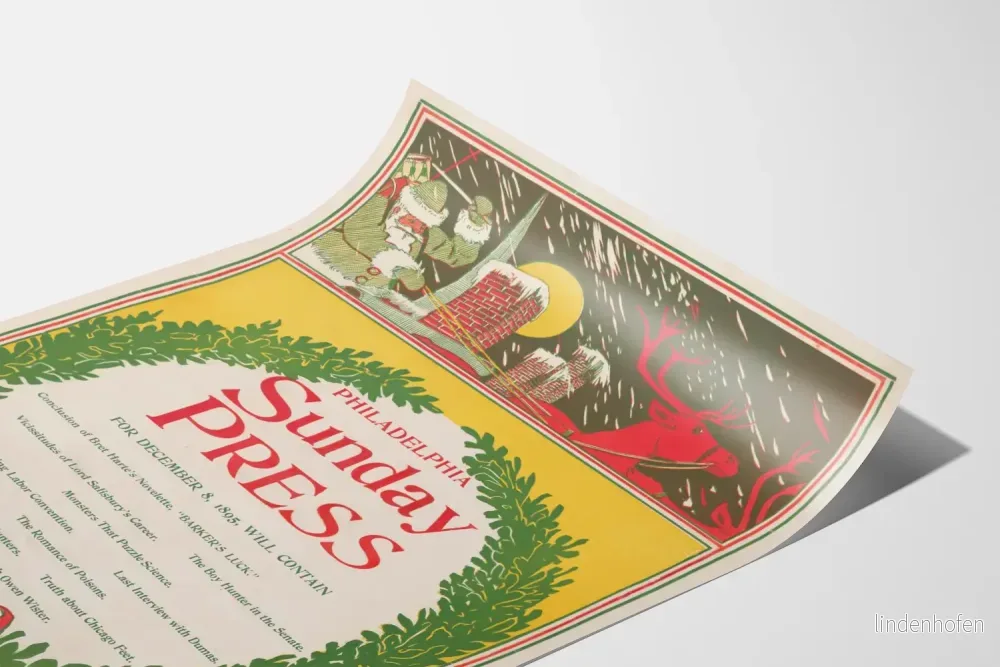 Vintageposter Philadelphia Sunday Press december 1895 - Retro väggdekoration - Bild 3