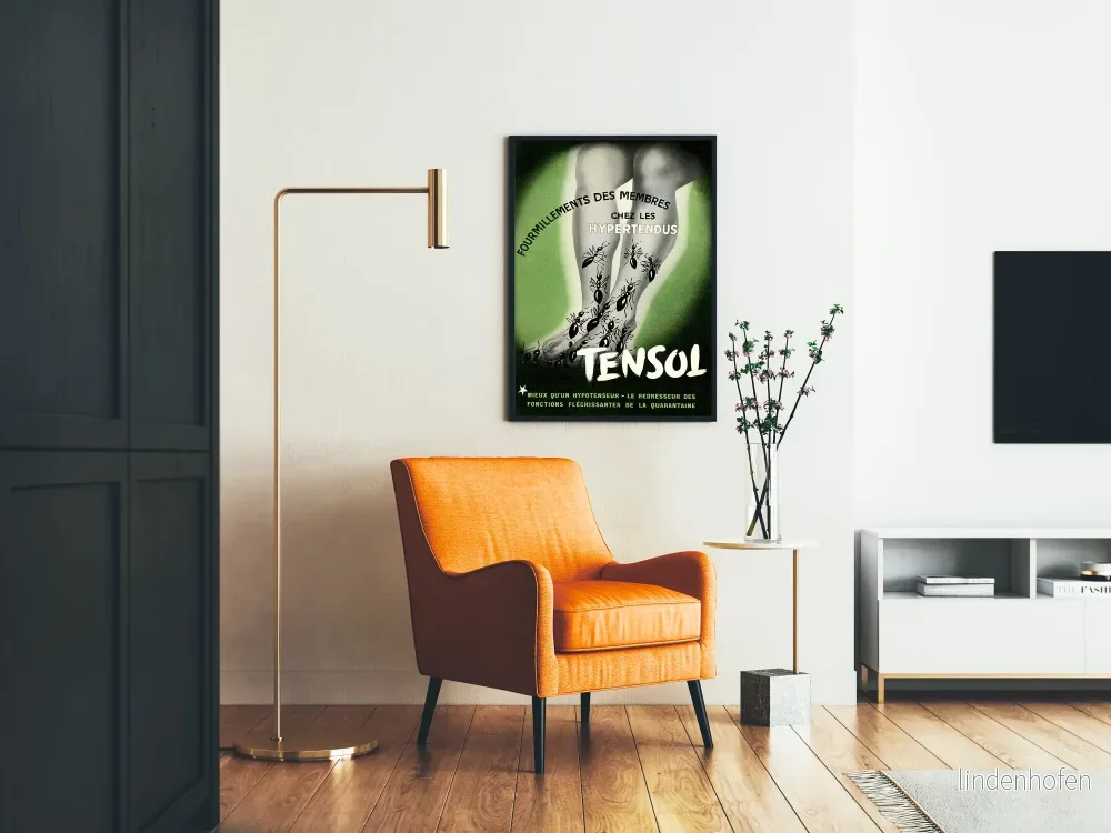 Vintageaffisch Tensol för att lindra domningar hos personer med högt blodtryck - Bild 2