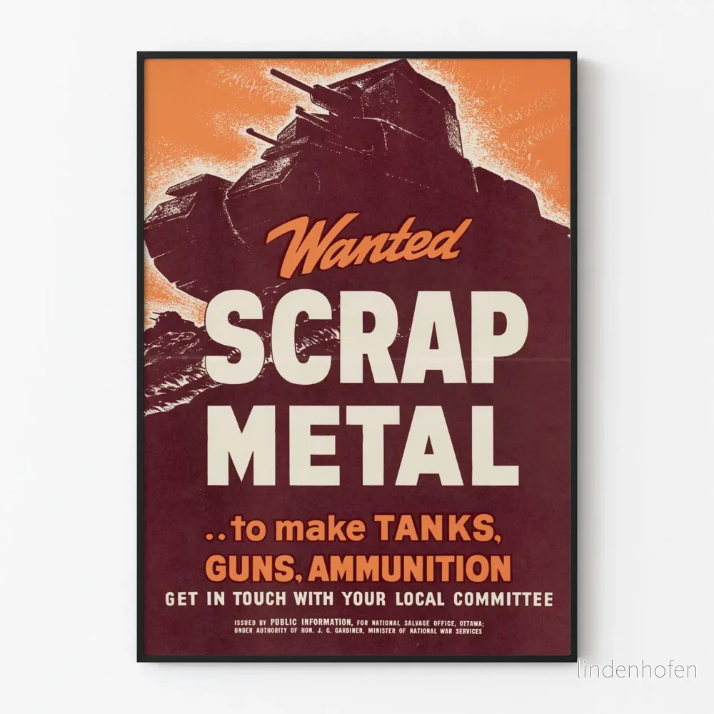 Vintage affisch industriell väggdekoration skrotmetall