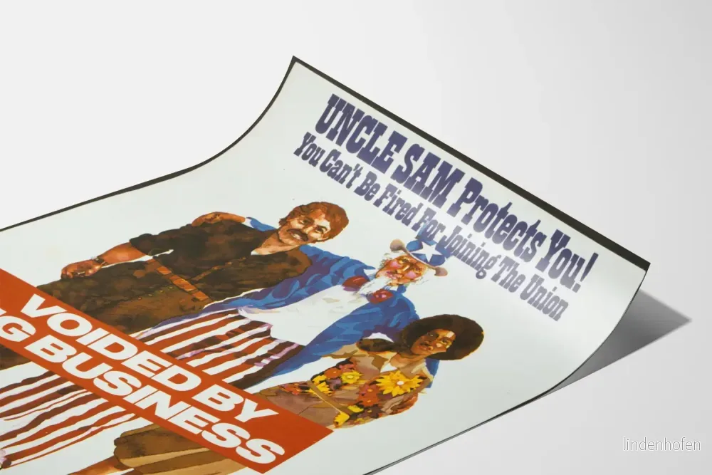 Vintageposter av Uncle Sam och fackföreningsrättigheter - Bild 3