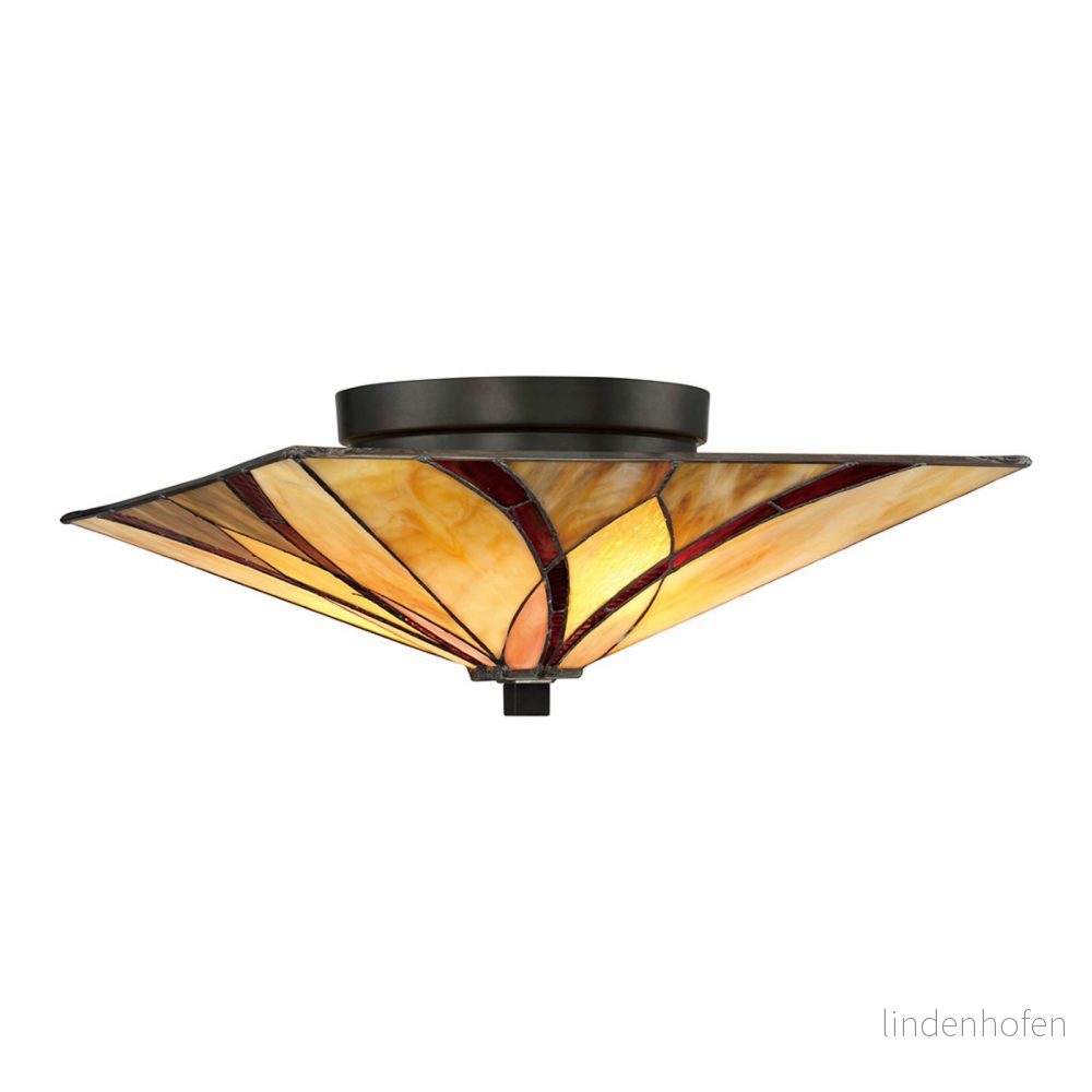 QUOIZEL Taklampa Asheville Tiffany design höjd 16,7 cm 5024005270515
