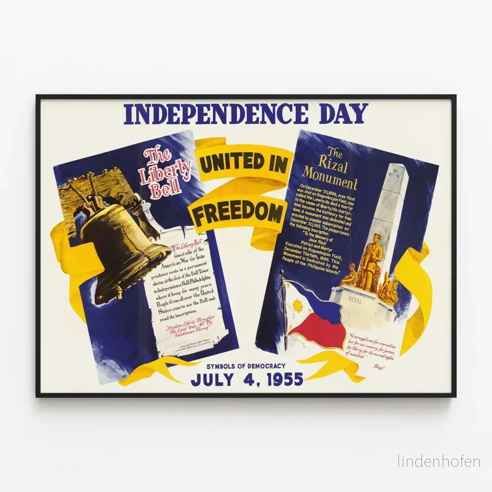 Poster Independence Day United in Freedom – Patriotisk Väggdekoration