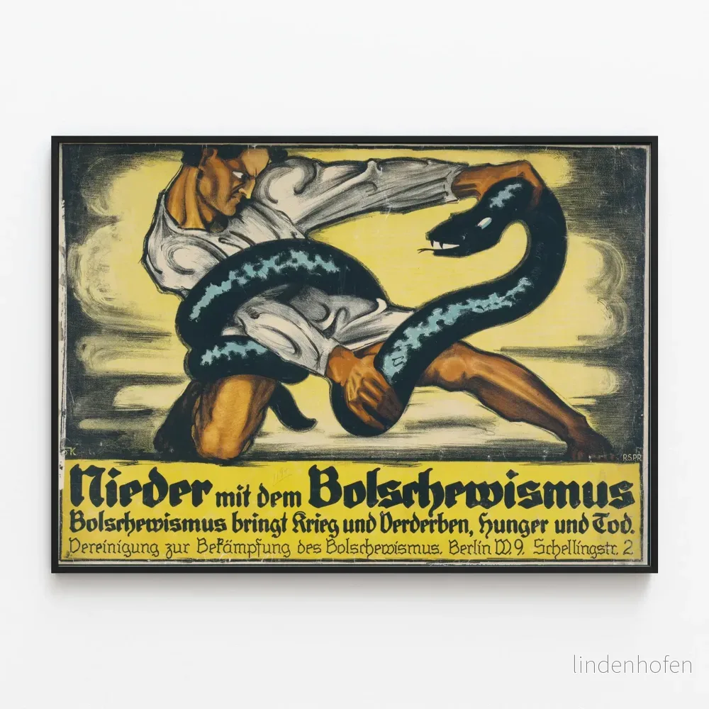 Antibolsjevismpropagandaposter - Vintage väggdekoration