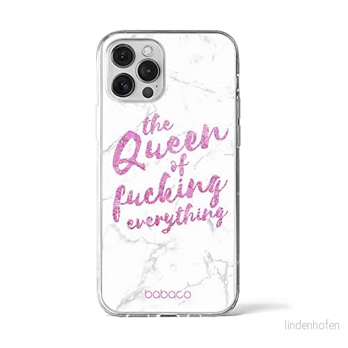 ERT GROUP mobiltelefonfodral för Apple Iphone 12 PRO MAX originalt och officiellt licensierat Babaco mönster Queen 003 Vit anpassad till formen på mobiltelefonen, fodral tillverkad av TPU plast 5904805395444