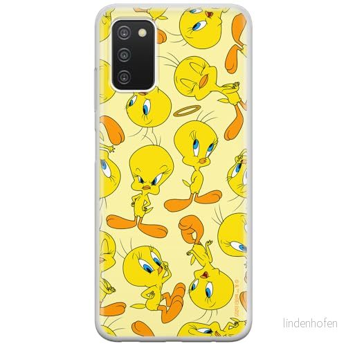 ERT GROUP mobiltelefonfodral för Samsung A03S originalt och officiellt licensierat Looney Tunes mönster Tweety 010 optimalt anpassad till formen på mobiltelefonen, fodral tillverkad av TPU plast 5905511628499