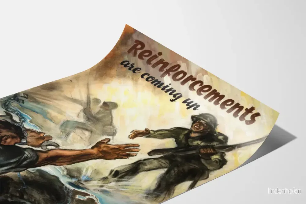 Vintage militär poster Reinforcements är på väg upp - Bild 3