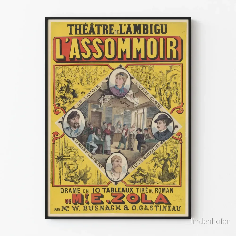 Teateraffisch L'Assommoir - Vintage väggdekoration