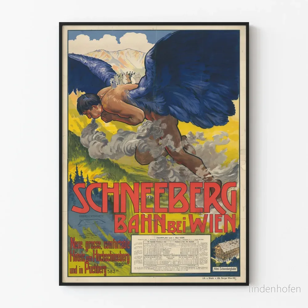 Vintageposter Bahn Schneeberg nära Wien - Bild 2