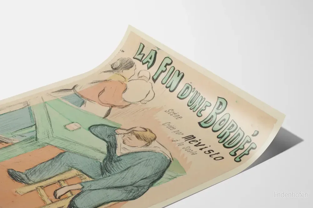 Vintageposter La Fin d'une Bordée - Väggdekoration av konstnären Mévisto - Bild 3