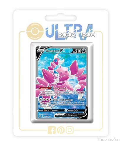 Drascore V (Drapion V) 182/196 Full Art Ultraboost X Epée et Bouclier 11 Origine Perdue Box med 10 franska Pokémon kort 3701604920332