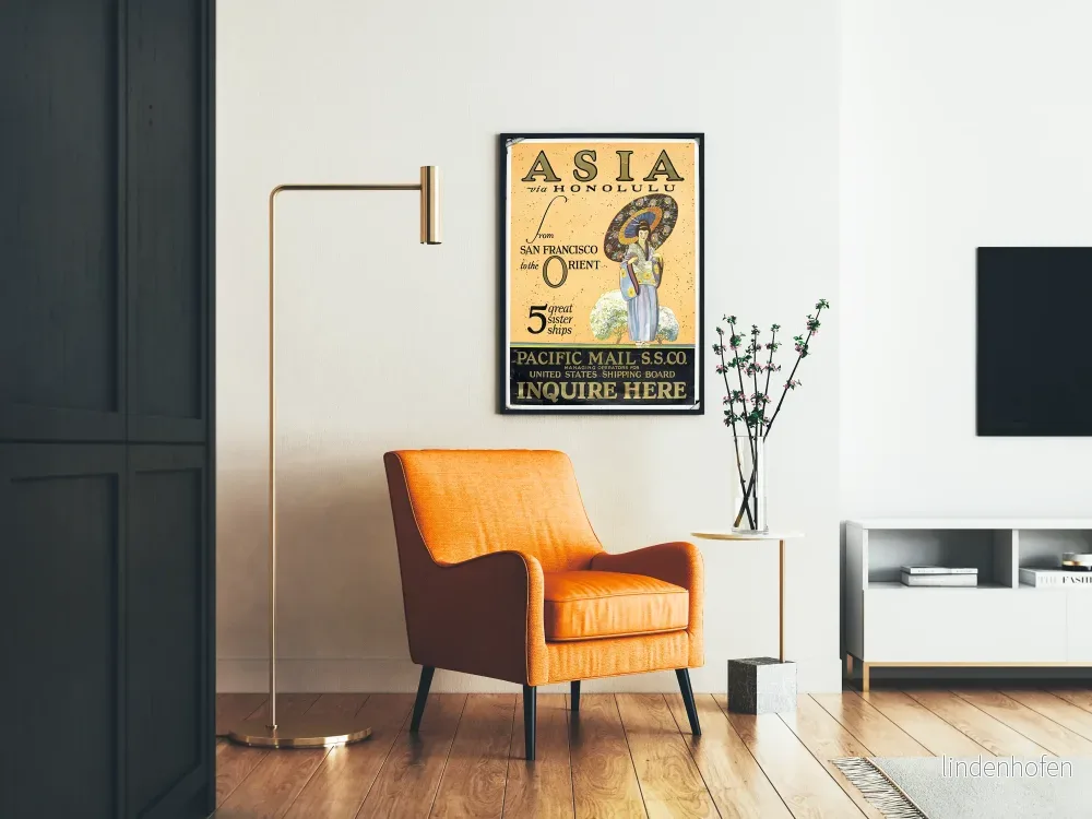 Vintageposter Asien via Honolulu - Retro väggdekoration Artem Legrand - Bild 2