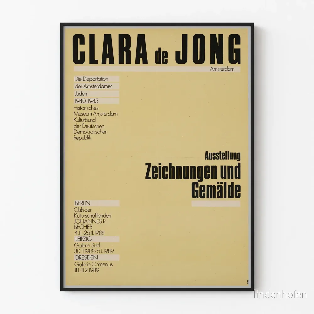 Utställningsposter av Clara de Jong 1988-1989