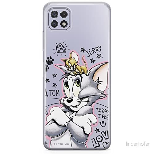 ERT GROUP mobiltelefonfodral för Samsung A22 5G originalt och officiellt licensierat Tom and Jerry mönster 004 optimalt anpassad till formen på mobiltelefonen, gedeeltelijk transparant 5904805247880