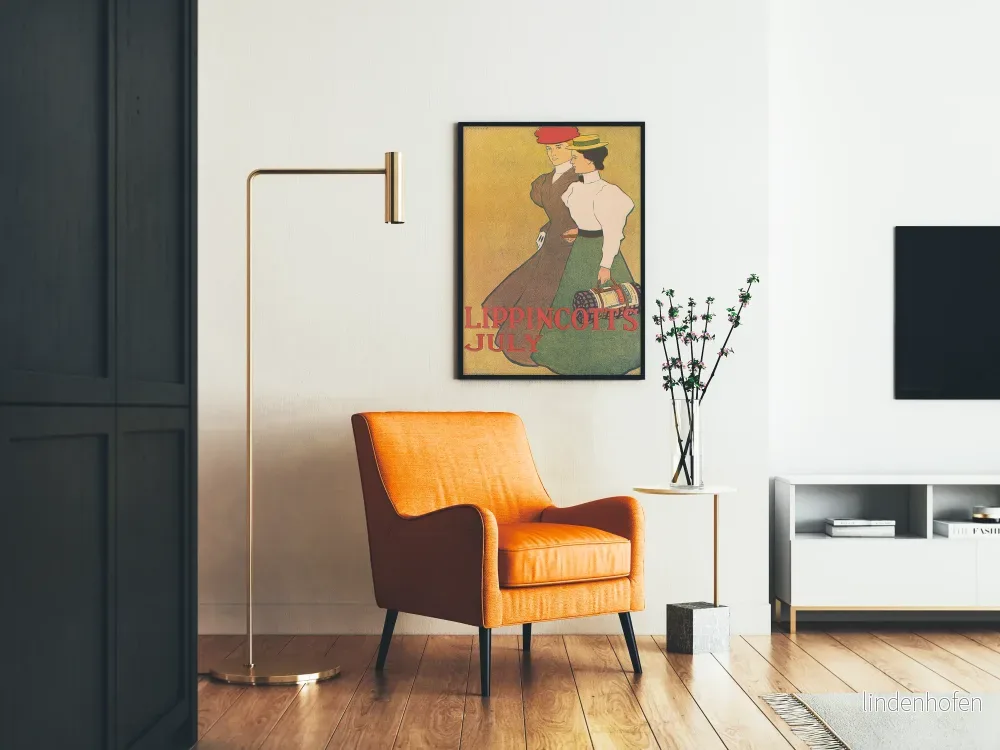 Vintageposter Lippincott's juli med två eleganta kvinnor - Bild 2