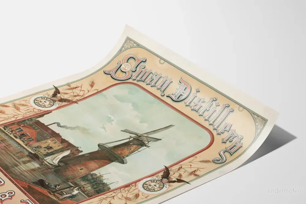Vintageposter Swan Distillery J.J. Meder & Zoon Schiedam - Bild 3