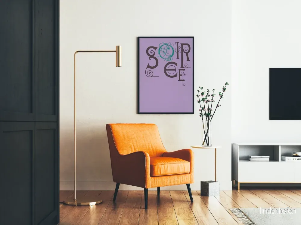 Dekorativ poster för kväll med typografisk design och vintageillustration - Bild 2