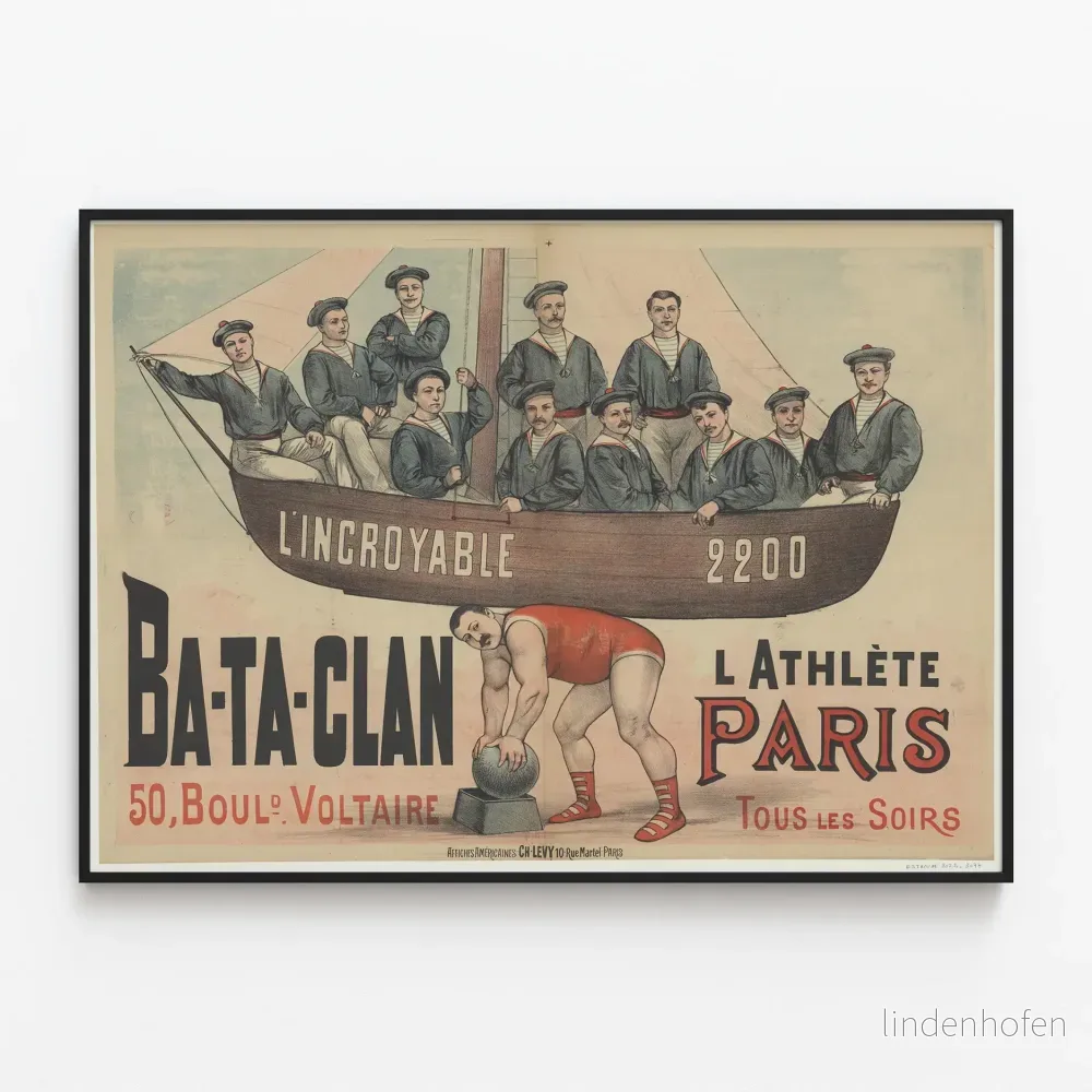 Poster Ba-Ta-Clan L'Atlet Paris Väggdekoration Vintage