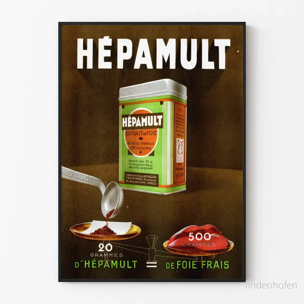 Vintage reklamposter för HépaMult leverextrakt