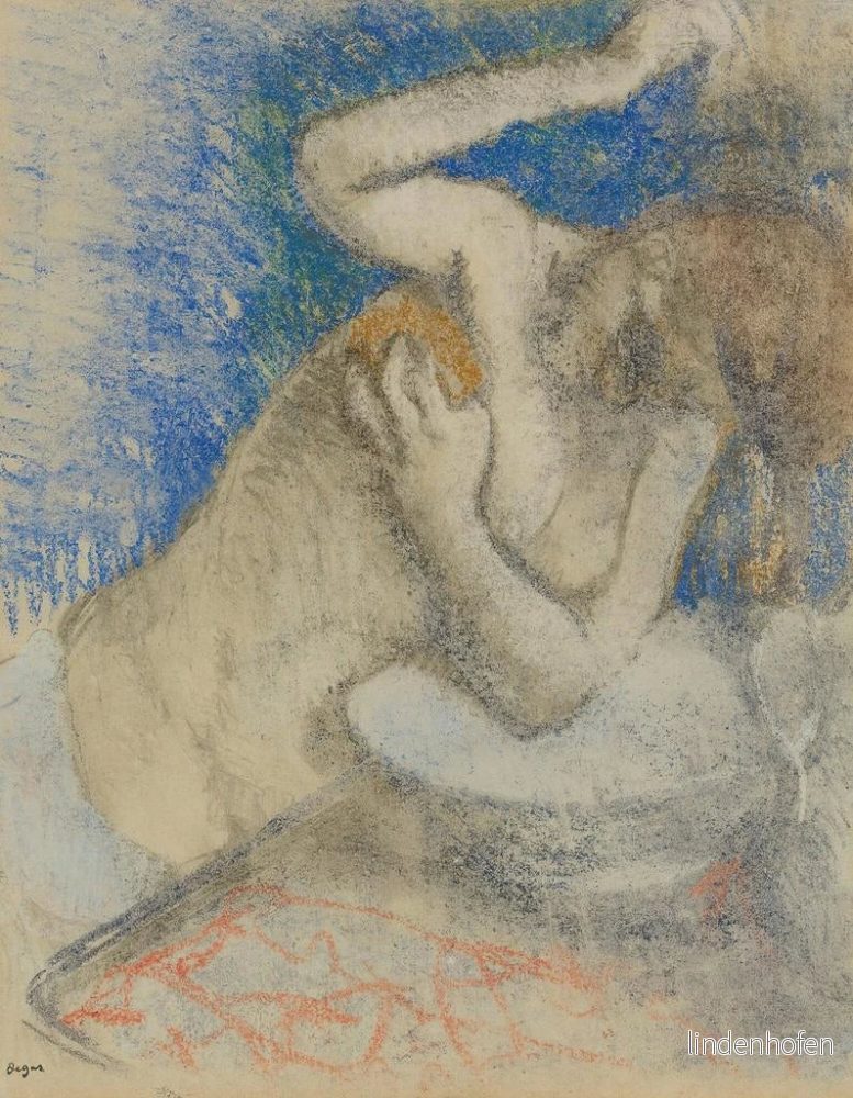 Målning kvinna vid sin toalett - Edgar Degas | Konsttryck - Bild 2