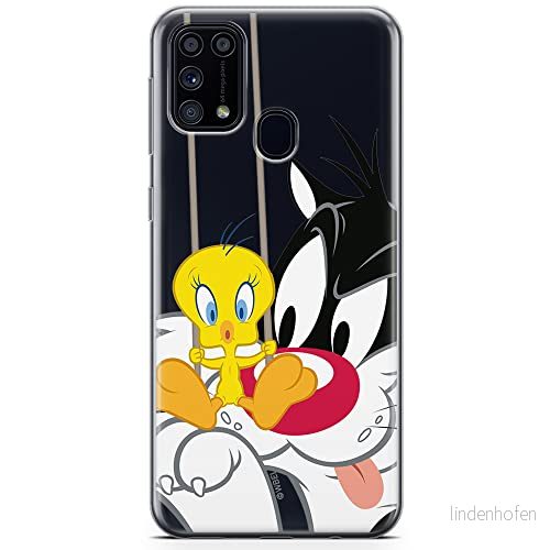 ERT GROUP mobiltelefonfodral för Samsung M31 originalt och officiellt licensierat Looney Tunes mönster Sylvester & Tweety 002 optimalt anpassad till formen på mobiltelefonen, gedeeltelijk transparant 5904805478598