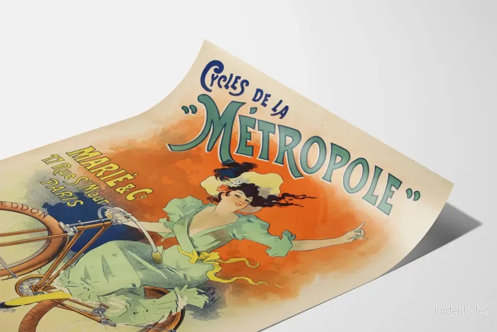 Vintageaffisch för Metropol för cyklar och cyklar i Paris - Bild 3