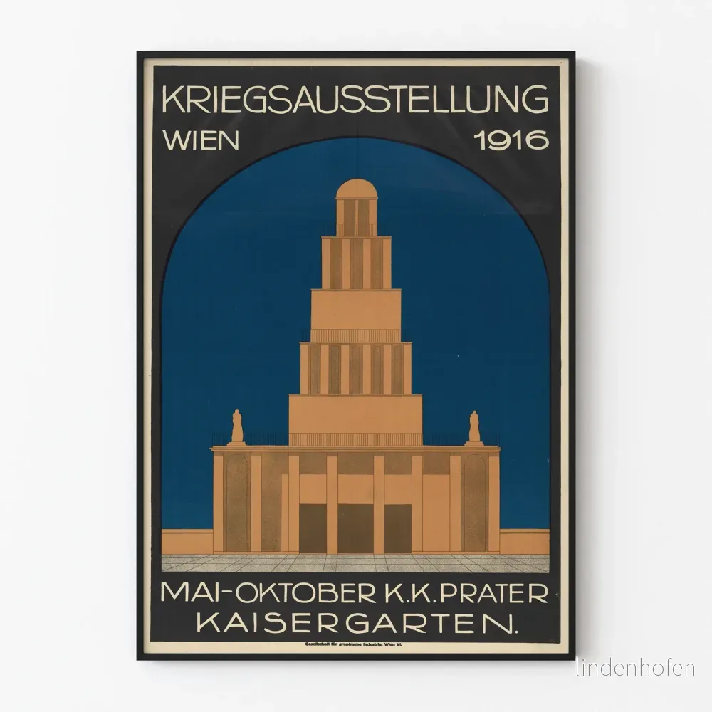 Vintage krigsutställningsposter 1916 Venedig