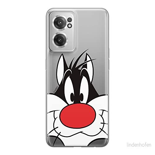 ERT GROUP mobiltelefonfodral för Oneplus NORD CE 2 originalt och officiellt licensierat Looney Tunes mönster Sylwester 001 optimalt anpassad till formen på mobiltelefonen, gedeeltelijk transparant 5905511298883