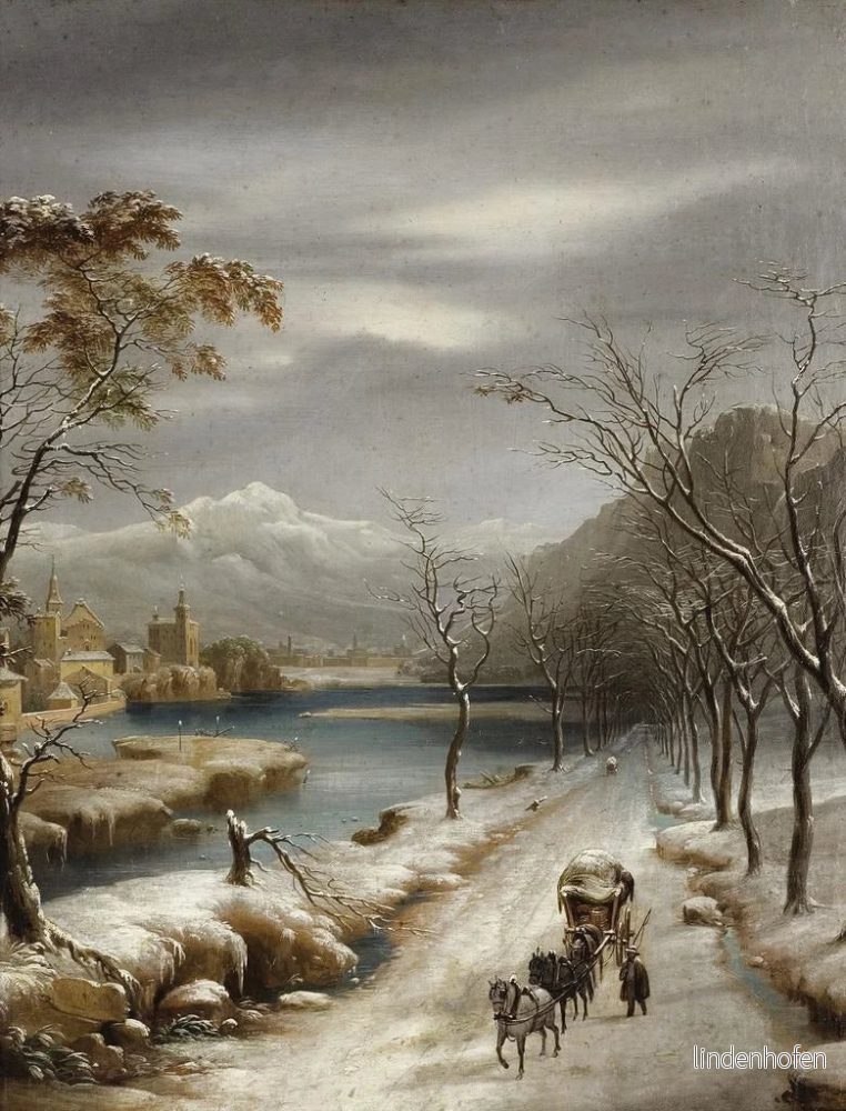 Målning av snöfall i Valais - Annibale Angelini | Konsttryck - Bild 2