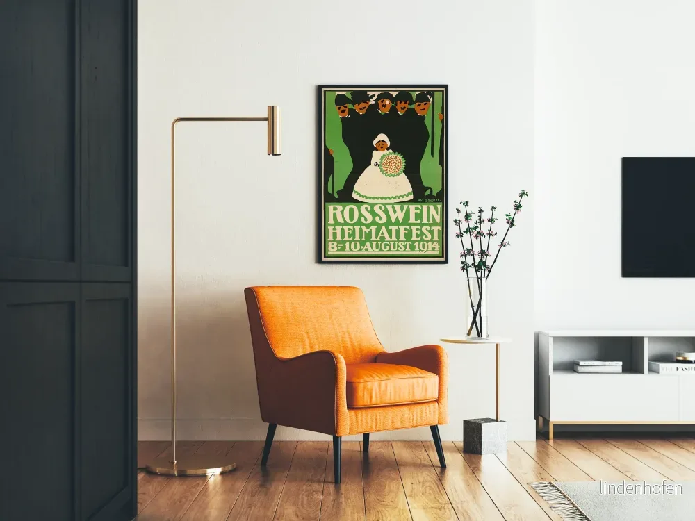 Vintageposter Rosswein Heimatfest 1914 väggdekoration - Bild 2