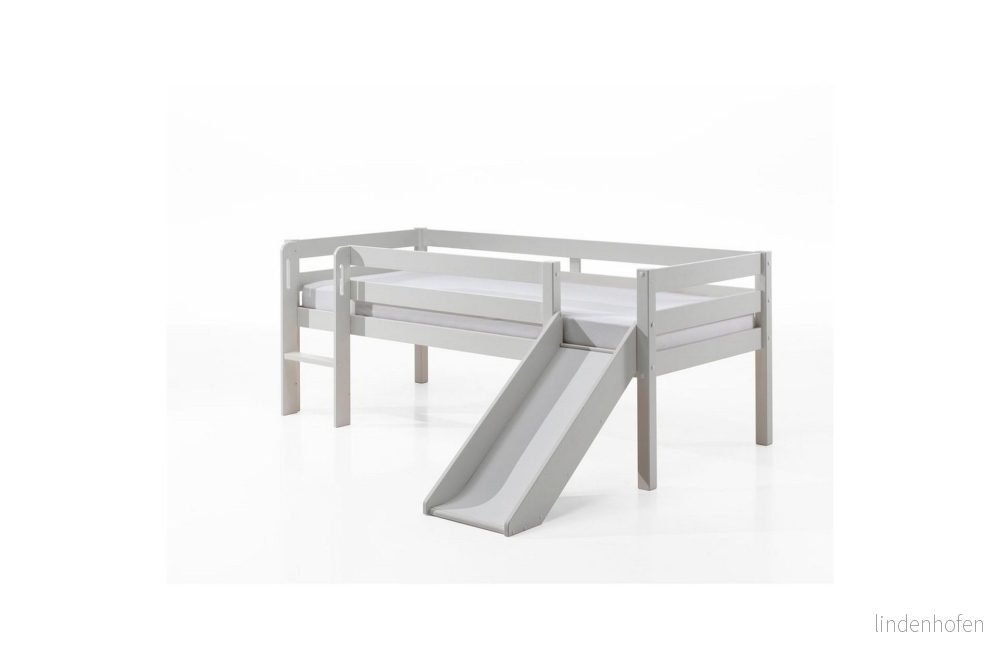 Mellanhög säng med rutschkana Pino Vit, 85 cm 5420070239141 Mellanhög säng med rutschkana Pino Vit, 85 cm 5420070239141