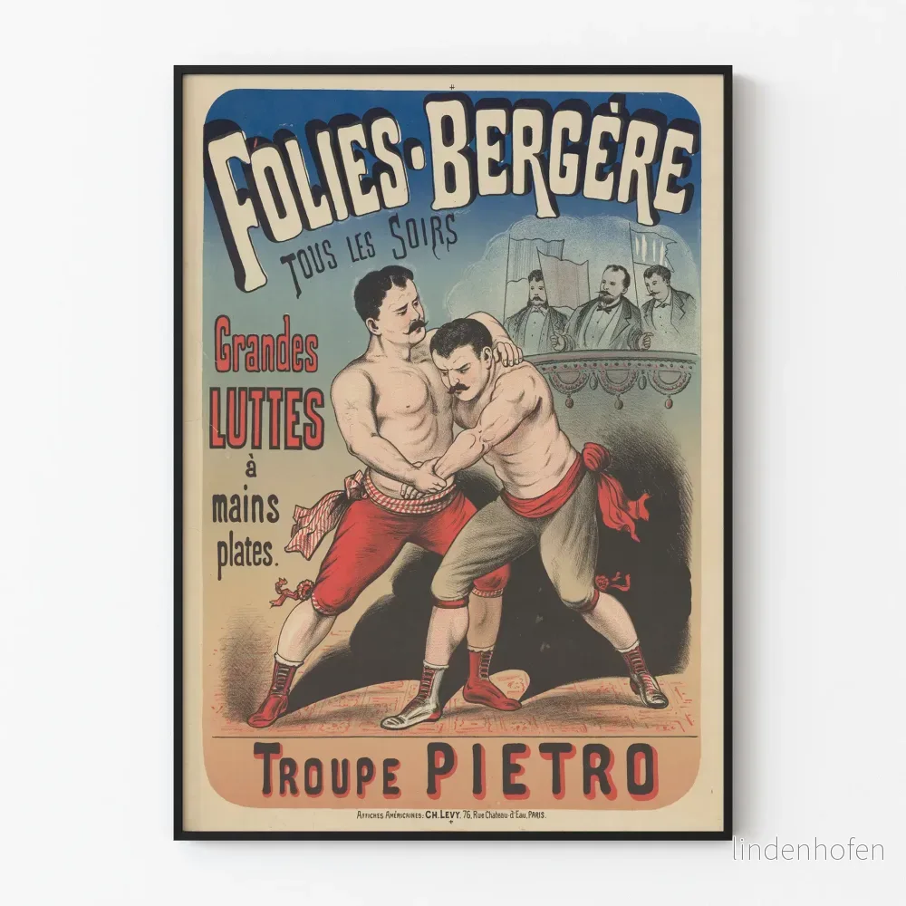 Vintageposter Folies Bergère Stora handstrider