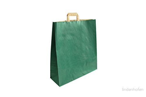 Dozio carte Shopper i Sealing grön färg, platt handtag, f.to cm 32+17x45, cf 25 st 8054383743421