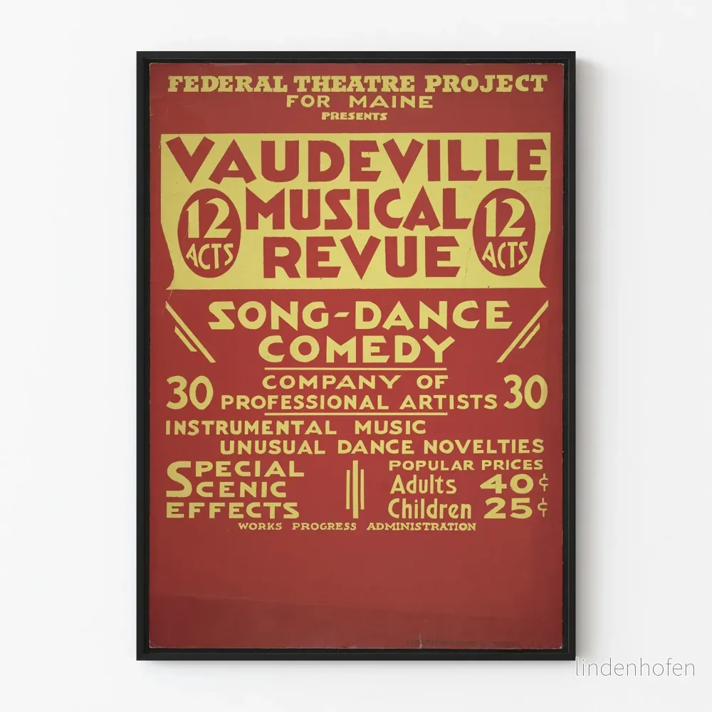 Vintage teateraffisch för vaudeville-musikrevyn - Väggdekoration