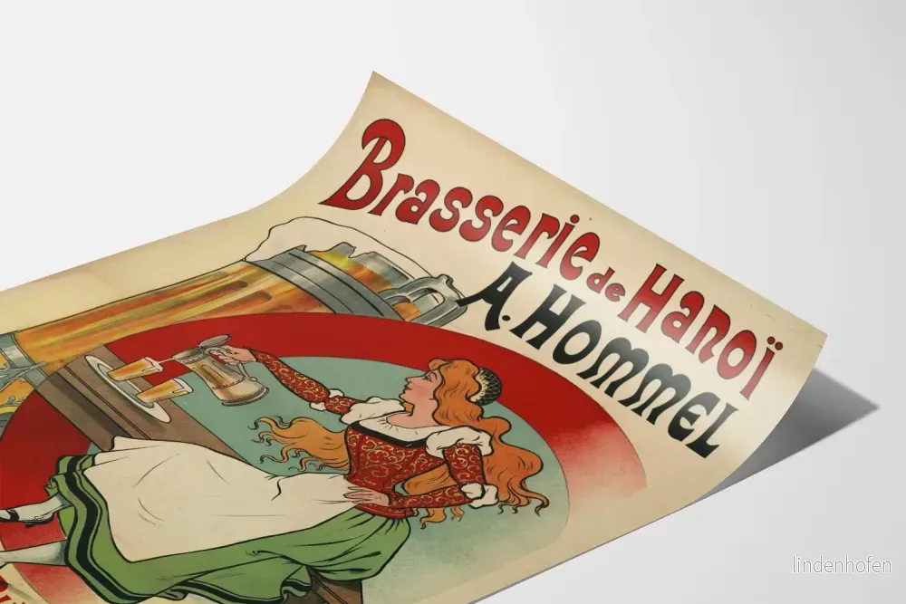 Vintageposter för Hanoi Bryggeri A. Hommel väggdekoration öl - Bild 3