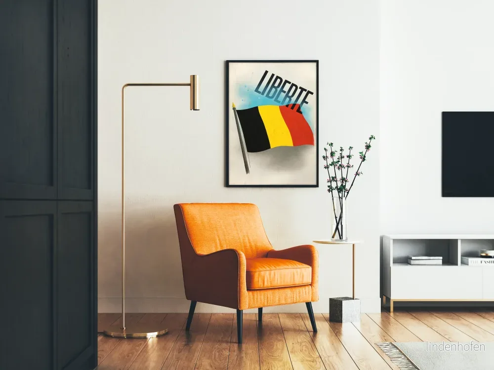 Dekorativ poster Liberté med belgisk flagga - Bild 2