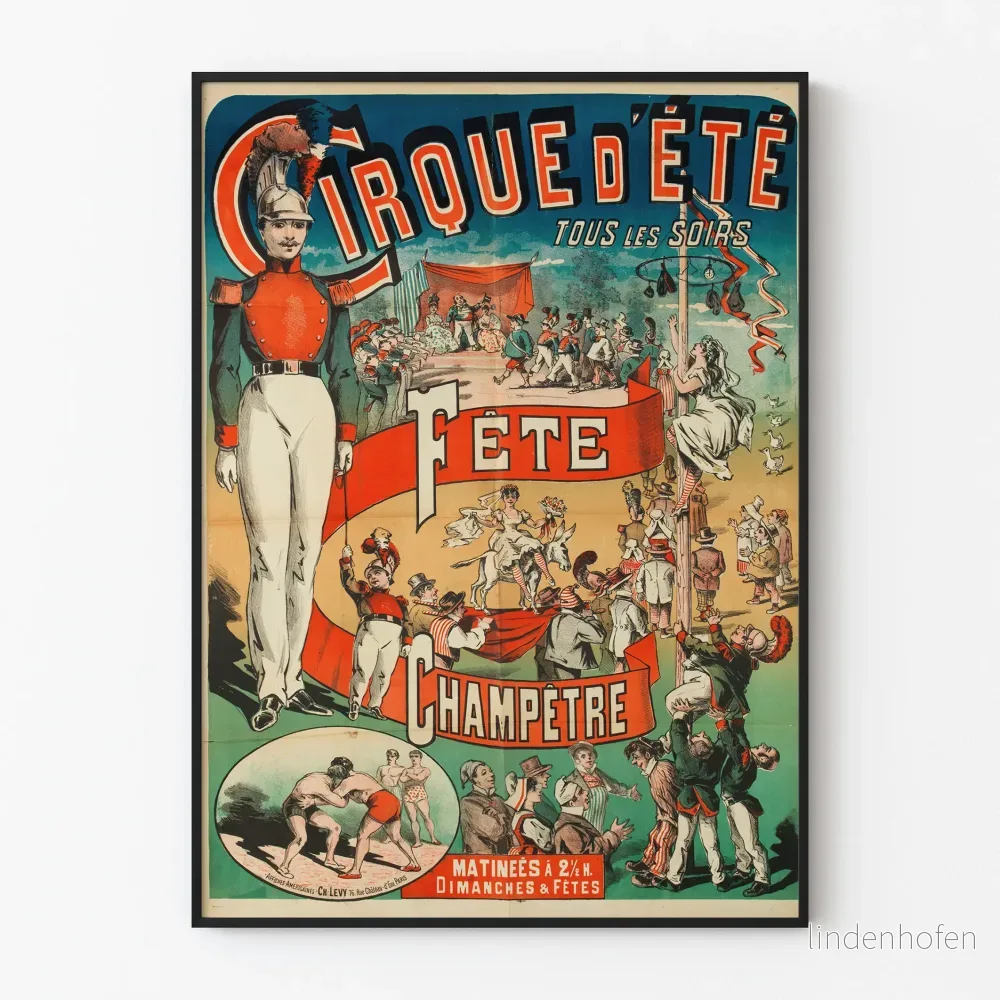 Vintageaffisch för sommarens cirkus och festlighet