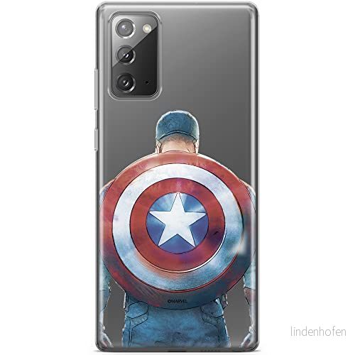 ERT GROUP mobiltelefonfodral för Samsung GALAXY NOTE 20 originalt och officiellt licensierat Marvel mönster Captain America 002 anpassad till formen på mobiltelefonen, gedeeltelijk transparant 5903040451106