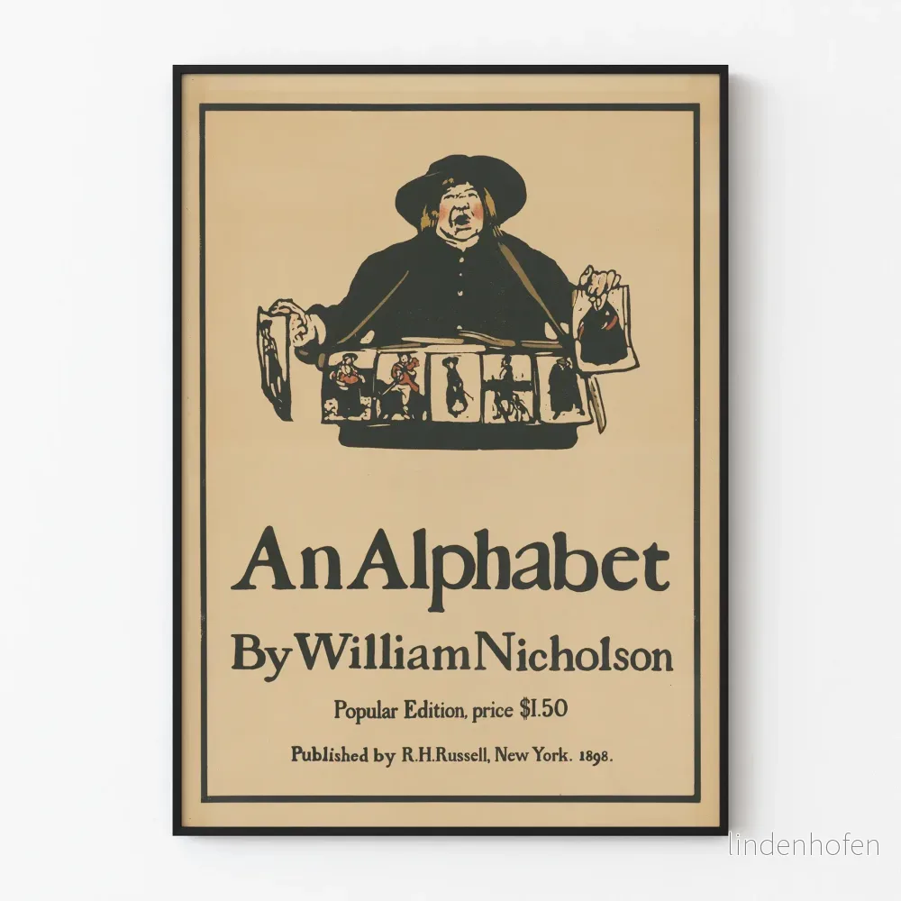 Vintage dekorativ poster An Alphabet av William Nicholson
