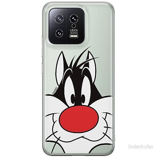 ERT GROUP mobiltelefonfodral för Xiaomi 13 originalt och officiellt licensierat Looney Tunes mönster Sylvester 001 optimalt anpassad till formen på mobiltelefonen, gedeeltelijk transparant 5905511913076