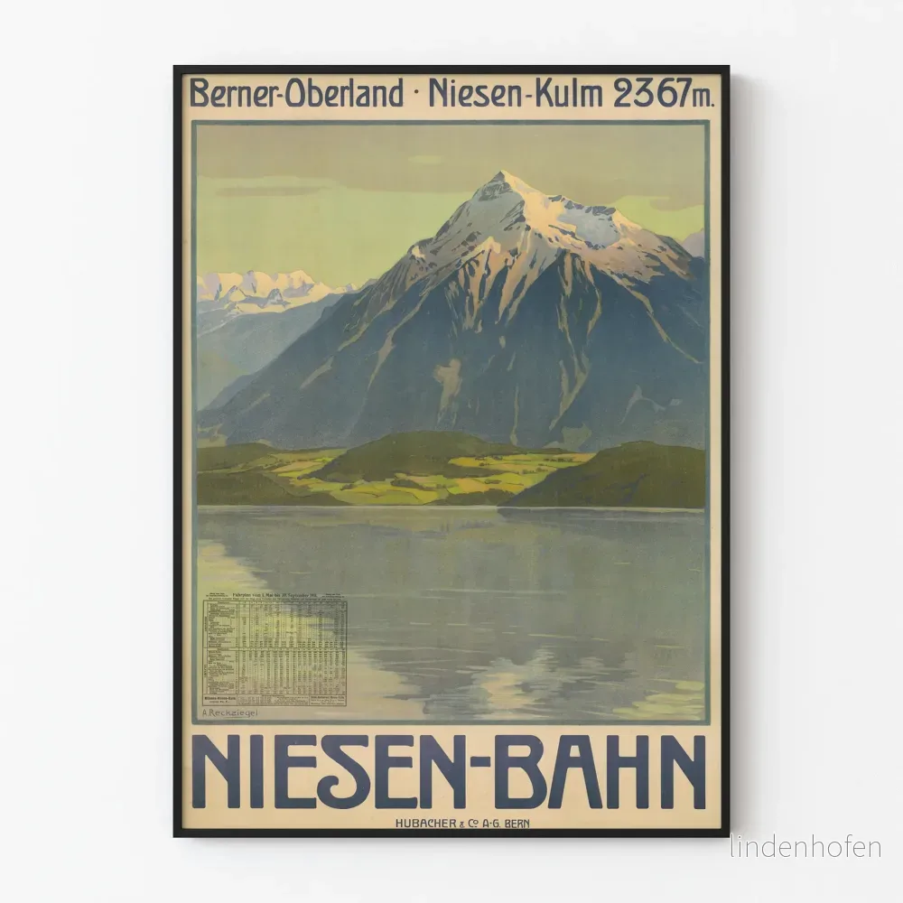 Vintageposter Berner Oberland Niesen Kulm 2367 m