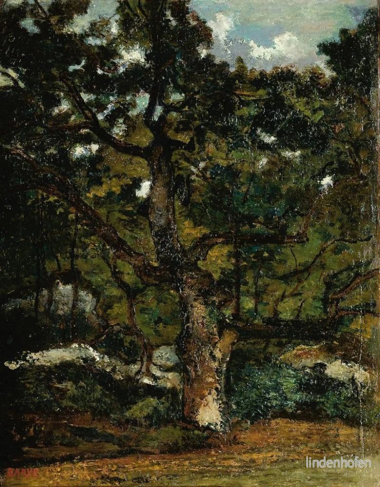 Målning Vy över Fontainebleau-skogen - Antoine-Louis Barye | Konsttryck - Bild 2